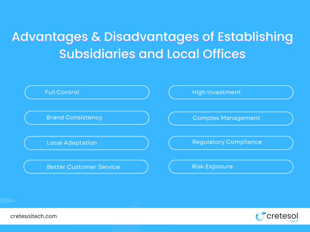 Advantages & Disadvantages of Establishing Subsidiaries and Local Offices