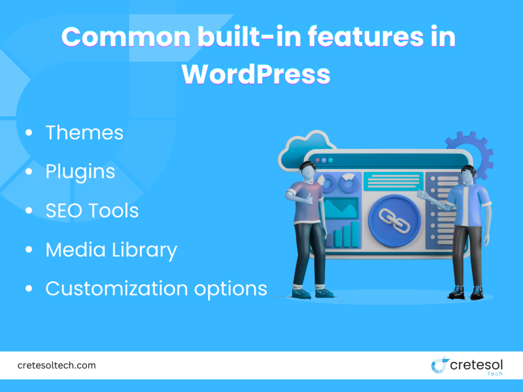 Common built-in features in 
WordPress